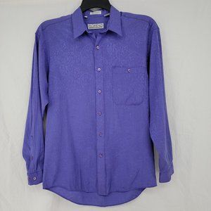 Florenzi Button Up Collared Shirt Purple Men's Small